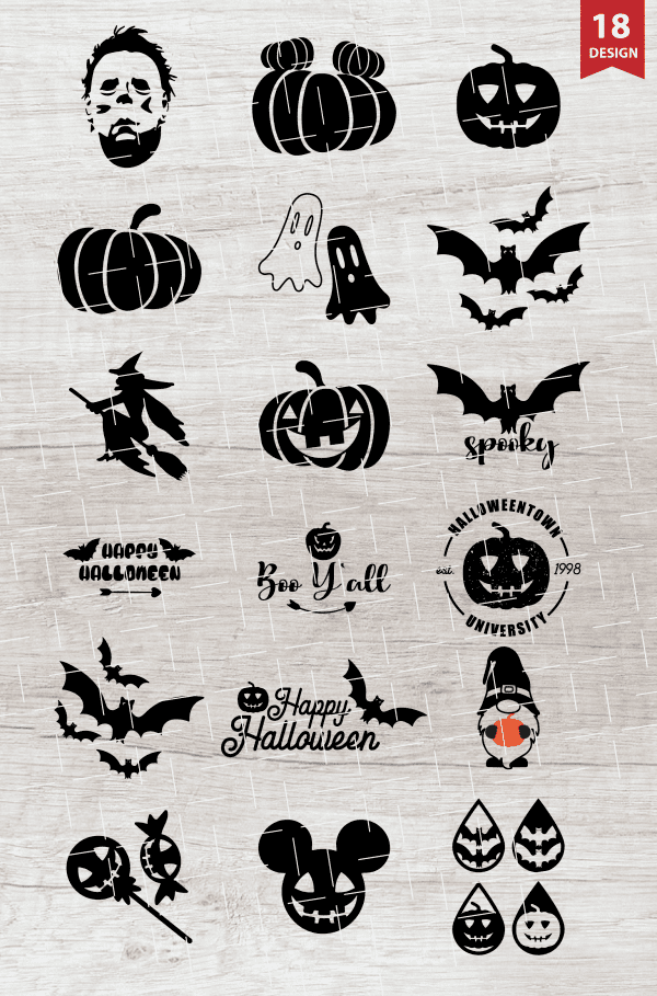 Halloween SVG Bundle - 18 Designs