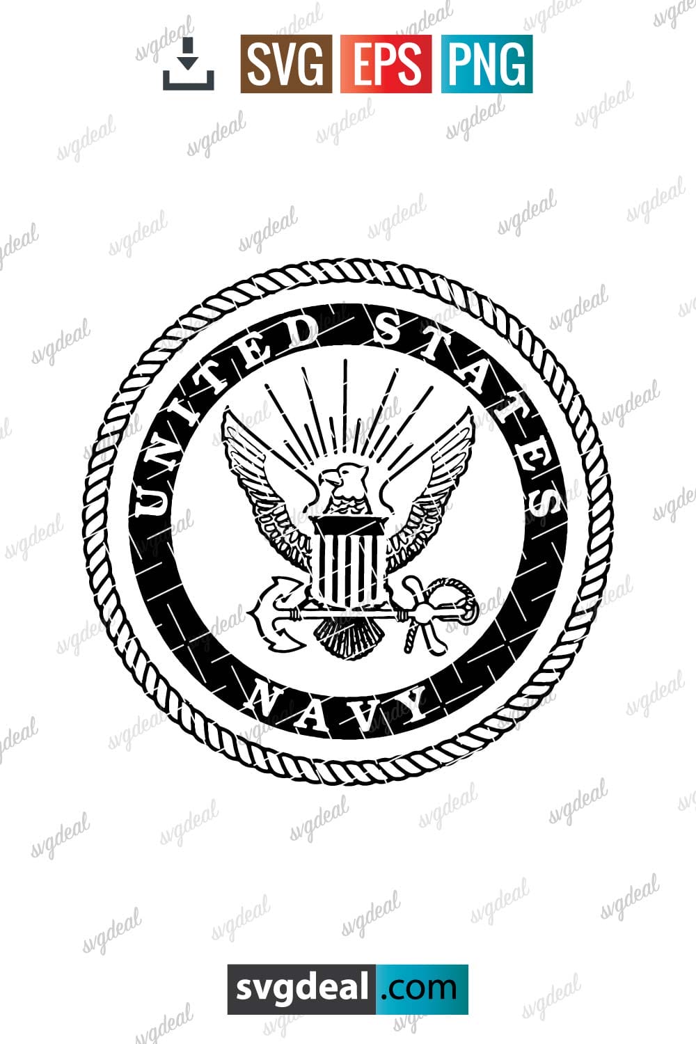 Free U.S. Navy with Seal SVG - SVGDeal.com