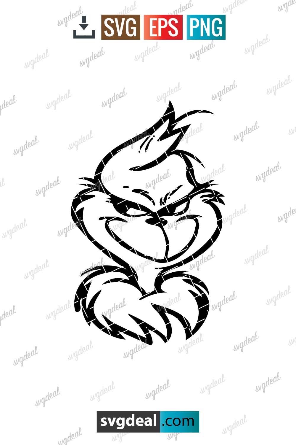 Free Resting Grinch Face Svg - SVGDeal.com