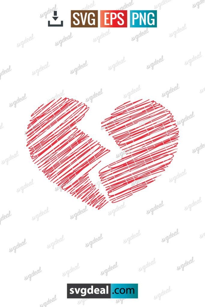 Free Broken Heart Svg - SVGDeal.com