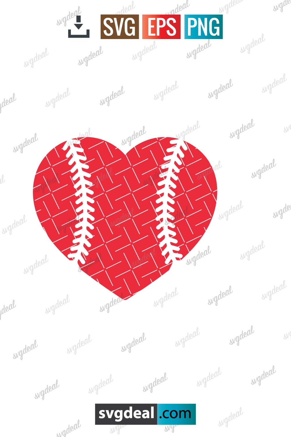 Free Baseball Heart Svg - SVGDeal.com