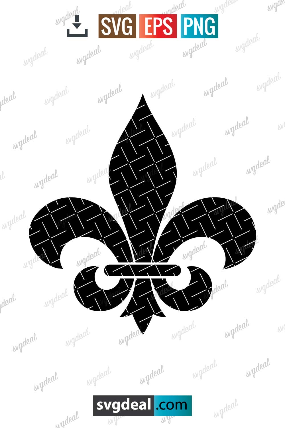 Split Fleur De Lis SVG Cut Print Clipart