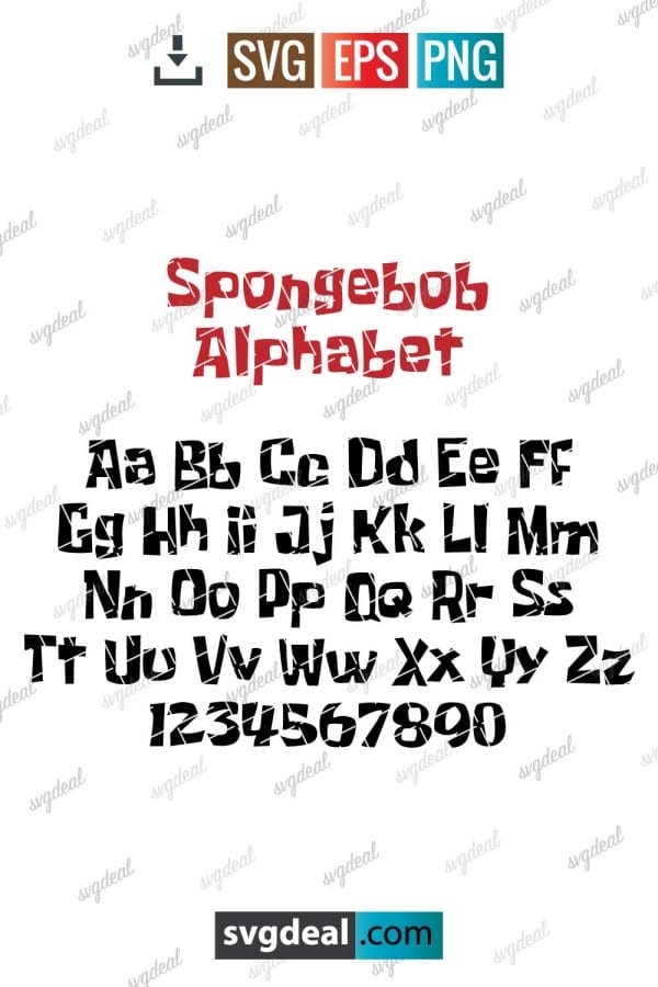 Spongebob Alphabets SVG