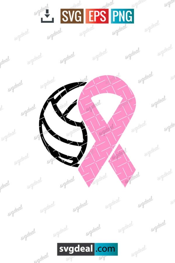 Volleyball Breast Cancer Svg