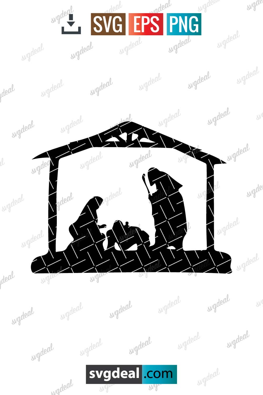 Free Nativity Scene Svg - SVGDeal.com