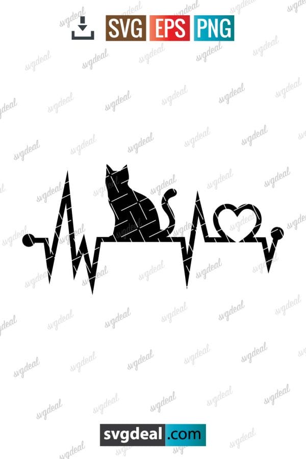 Cat Heartbeat Svg