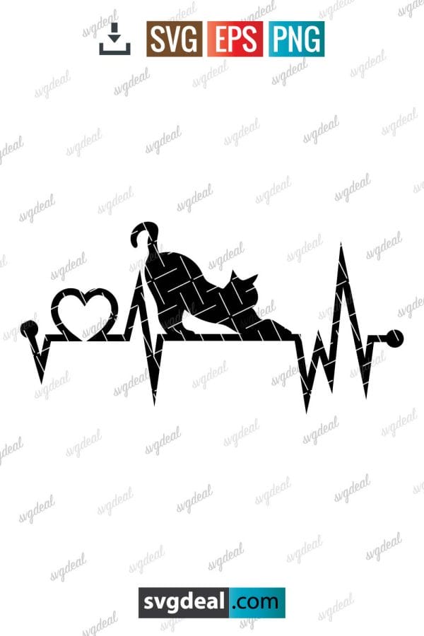 Cat Heartbeat Svg Files
