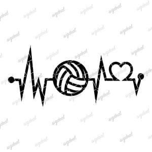 Volleyball Heartbeat Svg