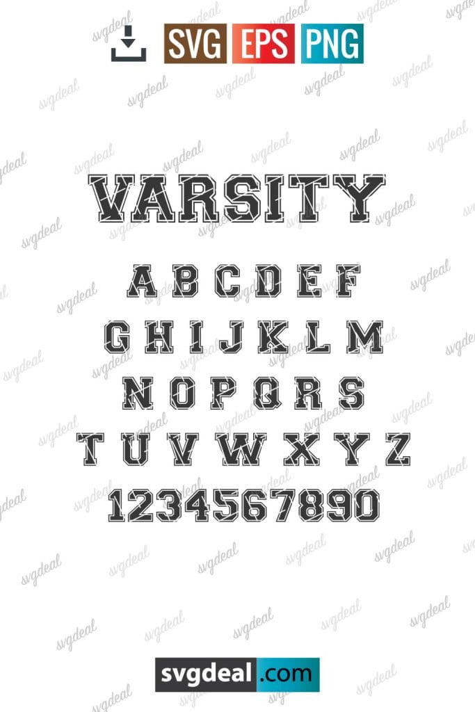 Free Varsity Font Svg - SVGDeal.com