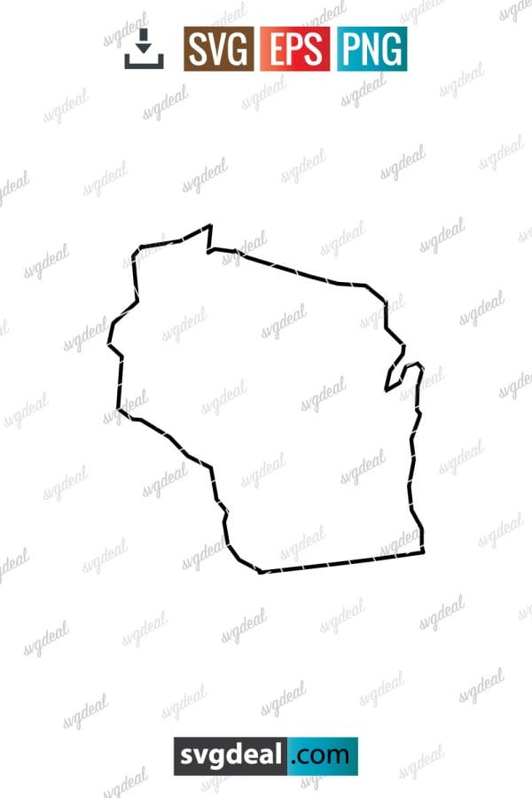 Free Wisconsin Outline SVG SVGDeal Com   Prev 80835 01 600x900 