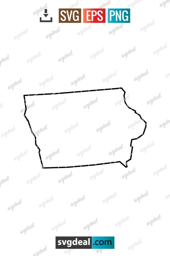 Free Iowa Outline SVG - SVGDeal.com