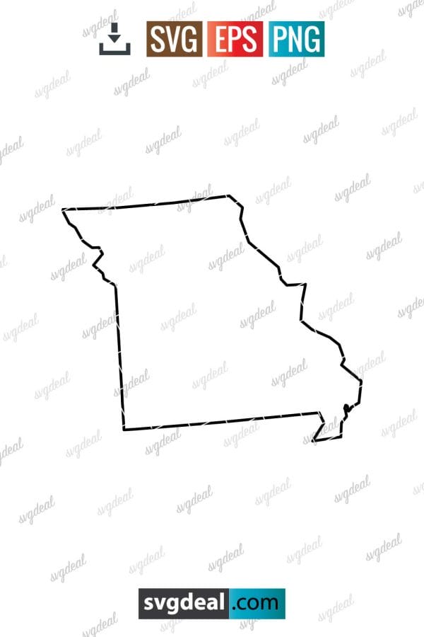 Free Missouri Outline SVG - SVGDeal.com