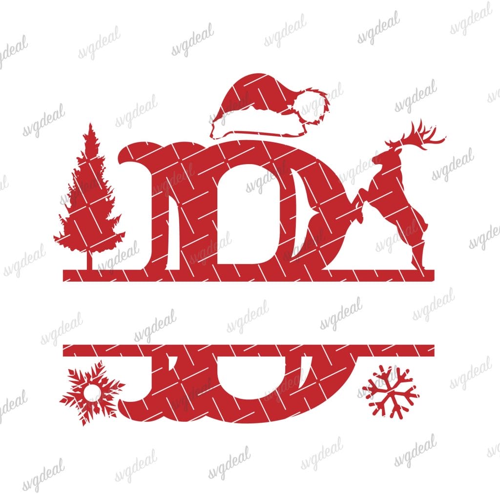 Letter B Christmas Split Letter Svg