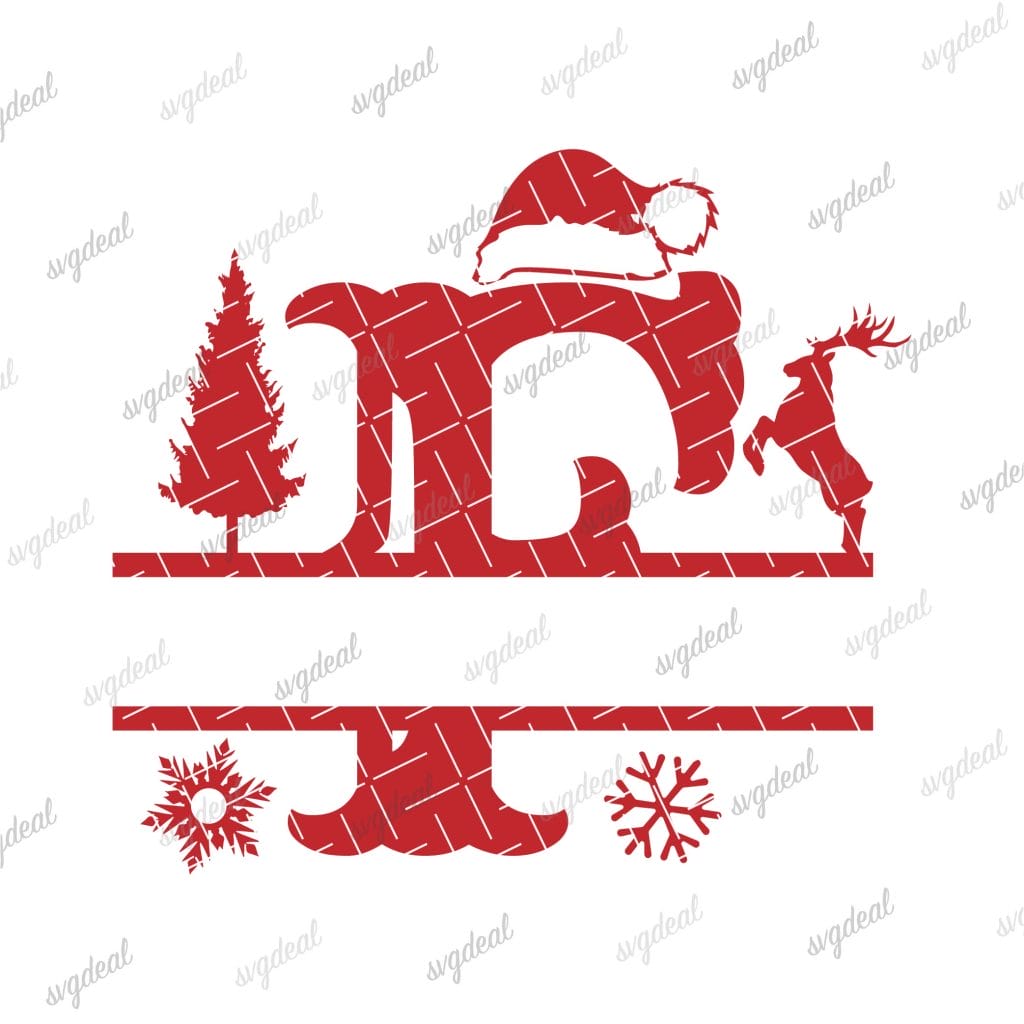 Letter F Christmas Split Letter Svg