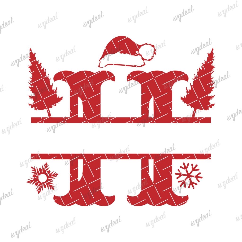 Letter H Christmas Split Letter Svg