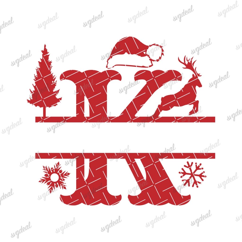 Letter K Christmas Split Letter Svg