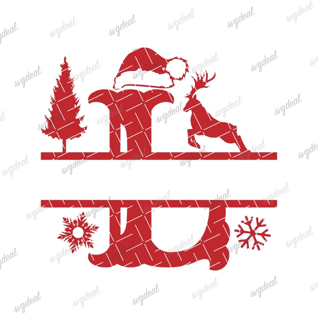 Letter L Christmas Split Letter Svg