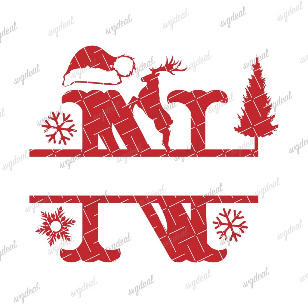 Letter N Christmas Split Letter Svg