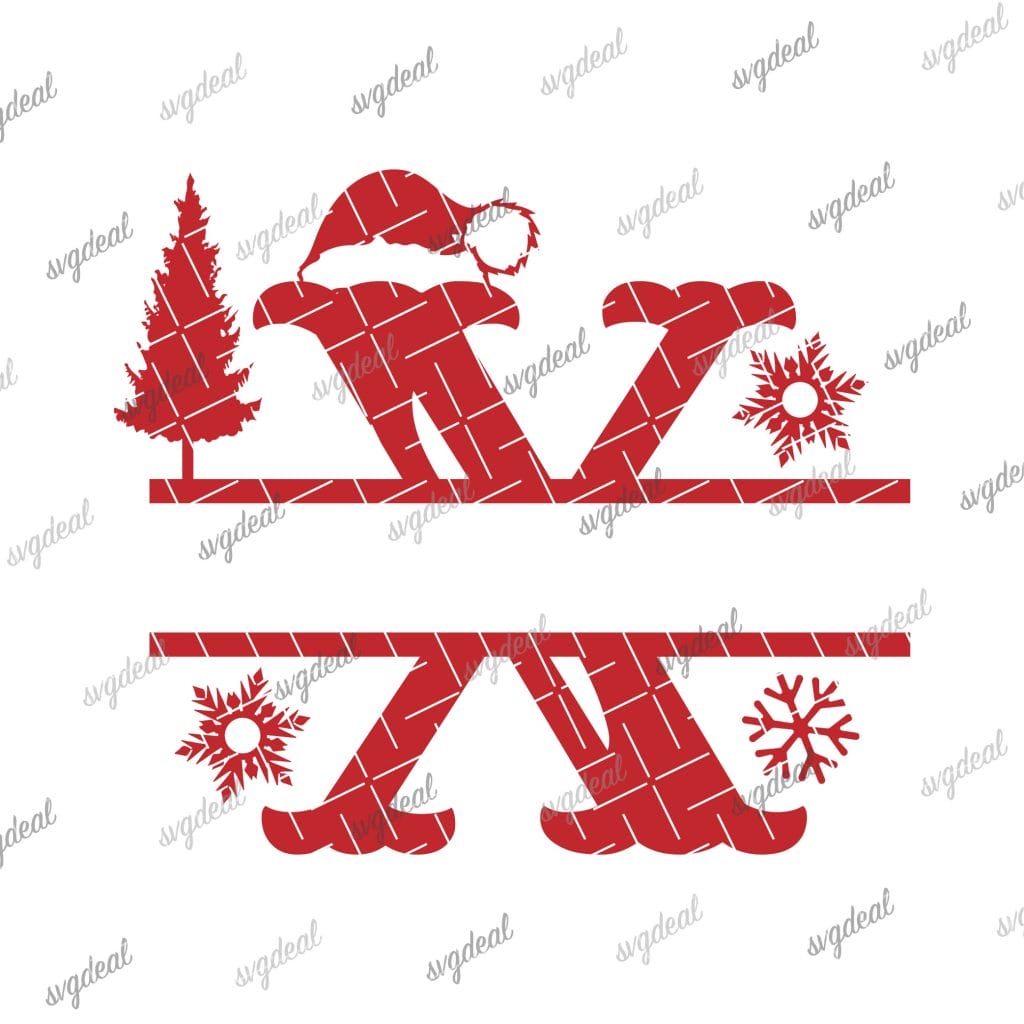 Letter X Christmas Split Letter Svg