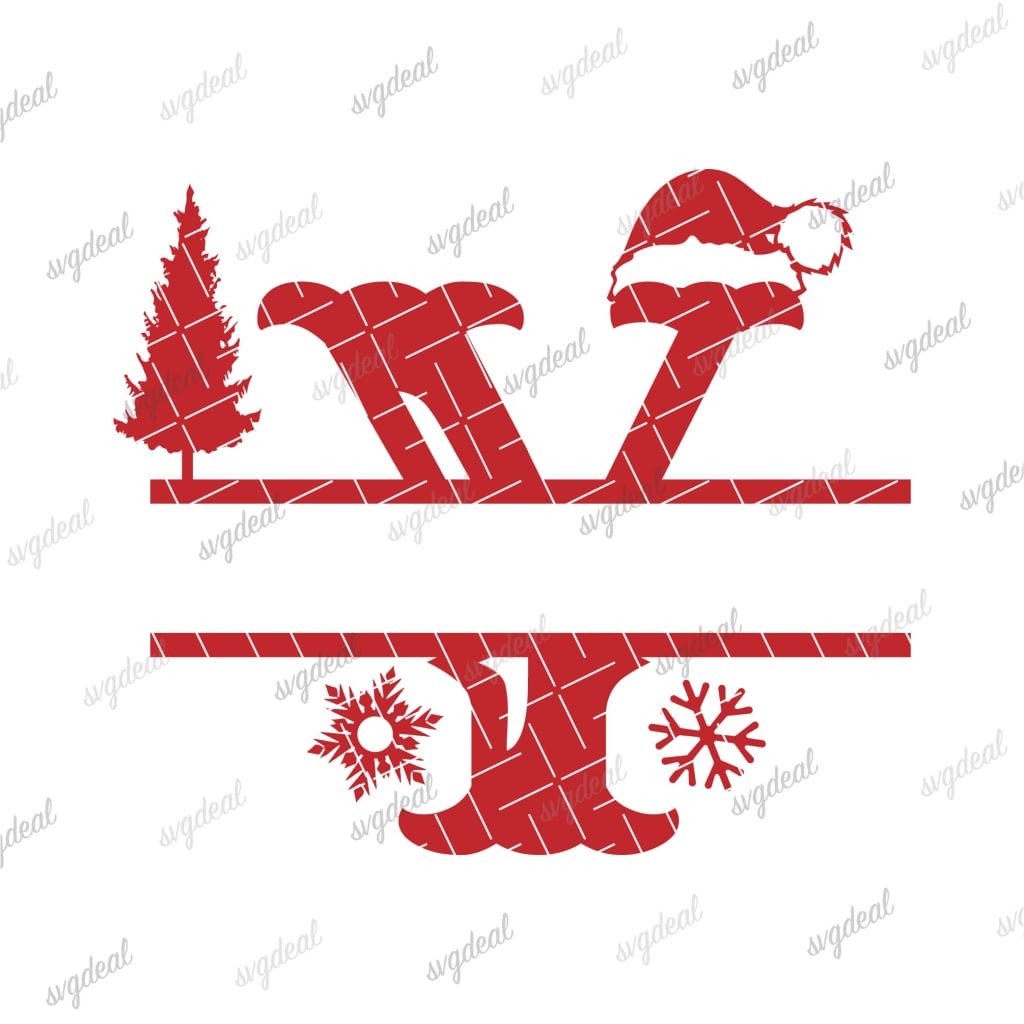 Letter Y Christmas Split Letter Svg