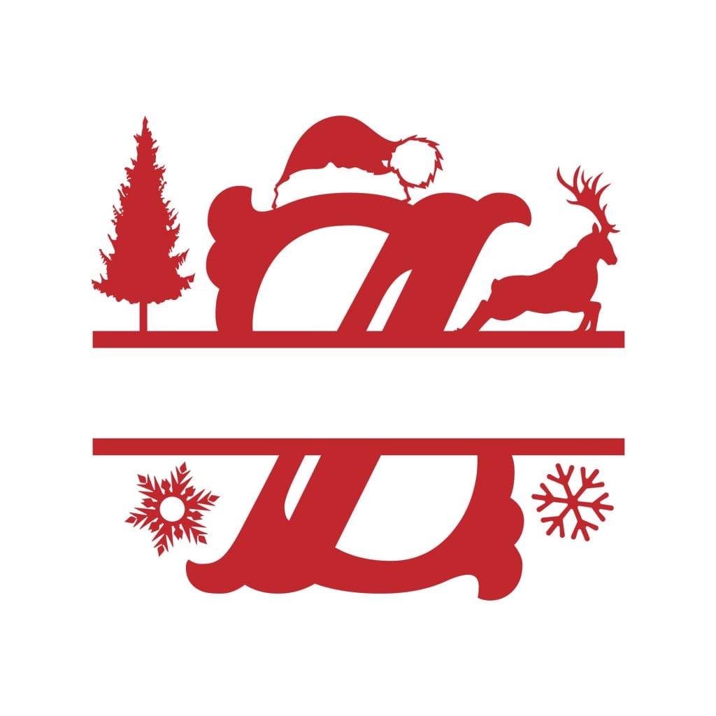 Letter Z Christmas Split Letter Svg