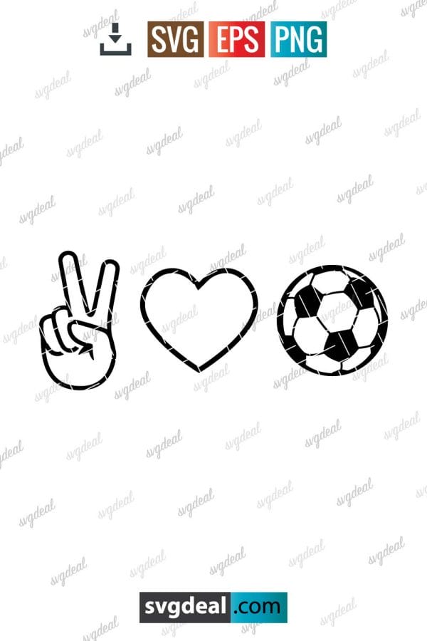 Peace Love Soccer Svg