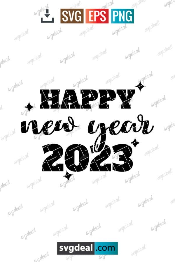 Happy New Year 2023 Svg