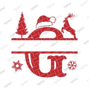 Letter G Christmas Split Letter Svg