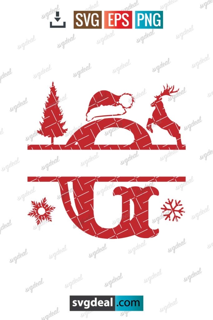 Free Letter G Christmas Split Letter Svg - SVGDeal.com