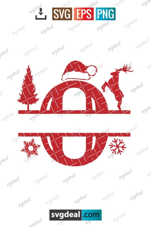 Letter O Christmas Split Letter Svg