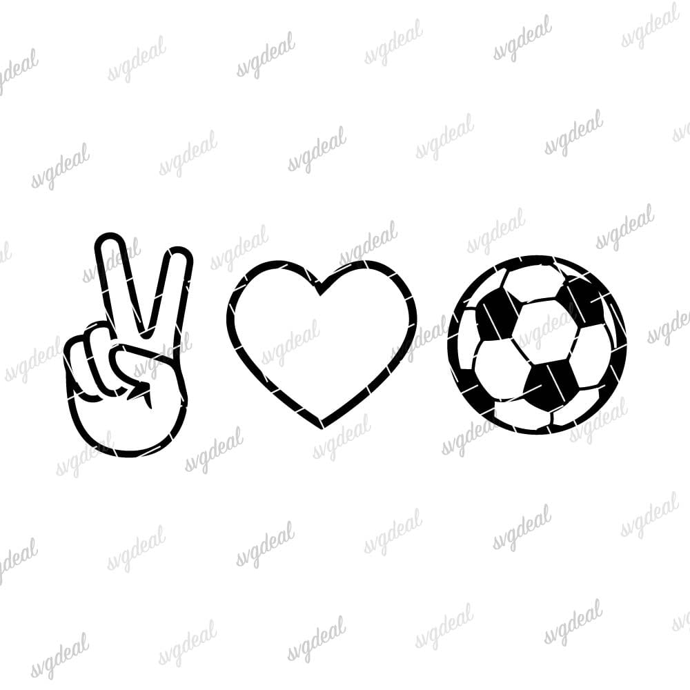 Peace Love Soccer Svg