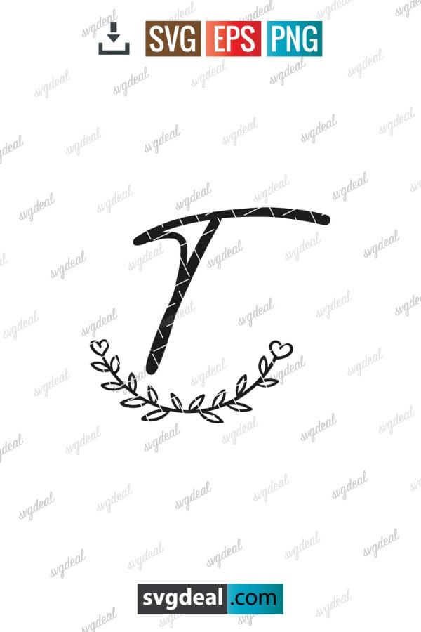 Letter T Monogram Svg