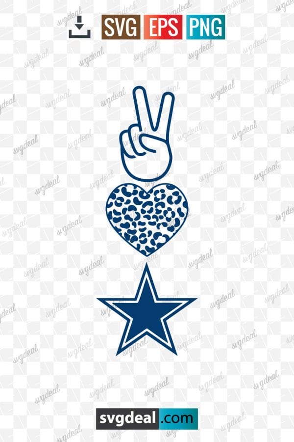 Peace Love Dallas Cowboys Svg
