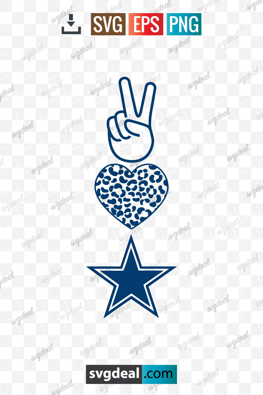 Peace Love Dallas Cowboys Svg Png online in USA