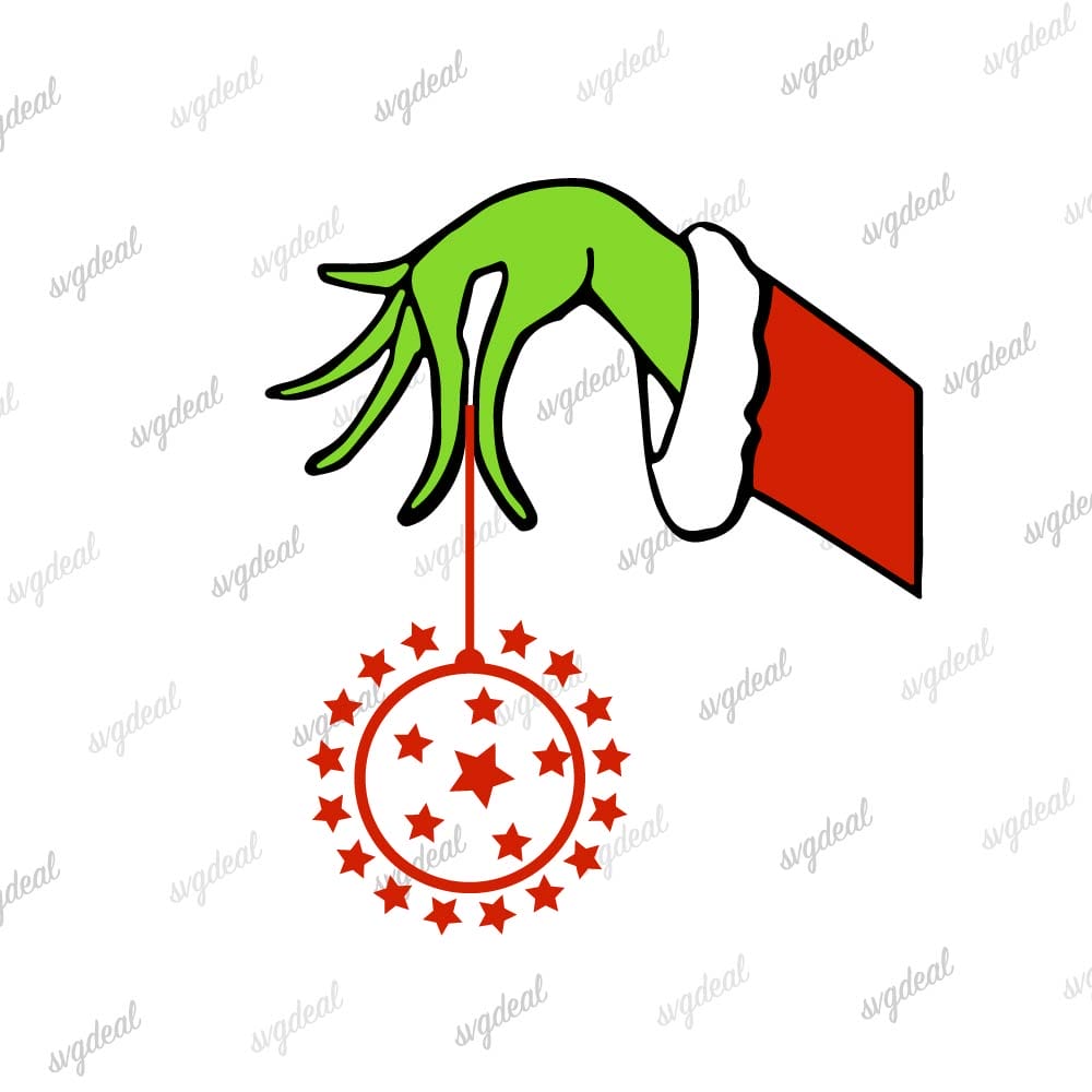 Grinch Holding Ornament Svg