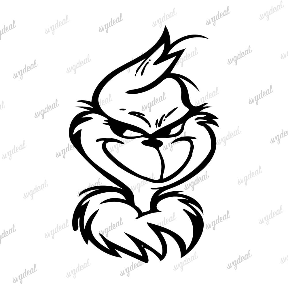 Resting Grinch Face Svg