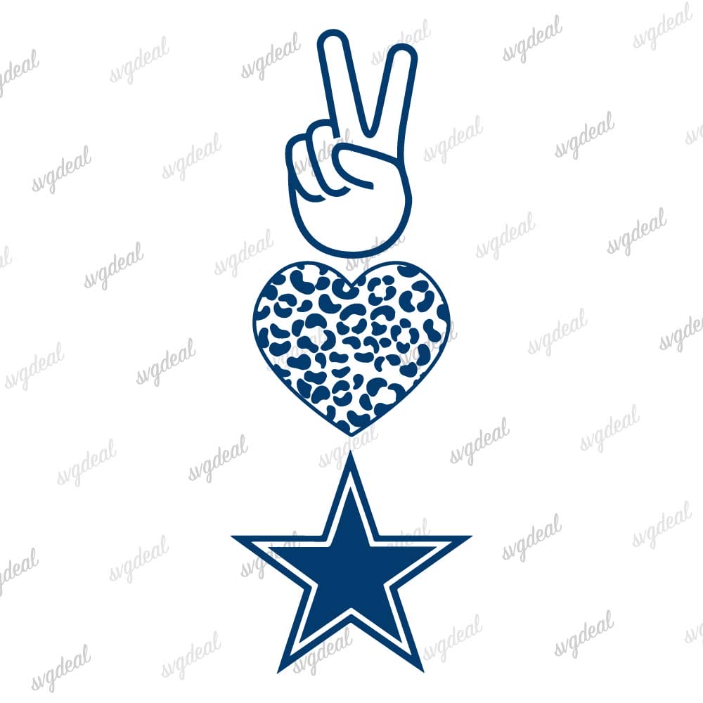 Peace Love Dallas Cowboys Svg