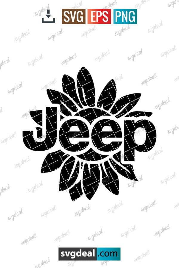 Jeep Sunflower Svg