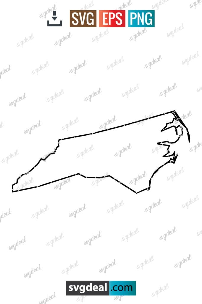 State Of North Carolina Outline Svg File Continuous Minimalism