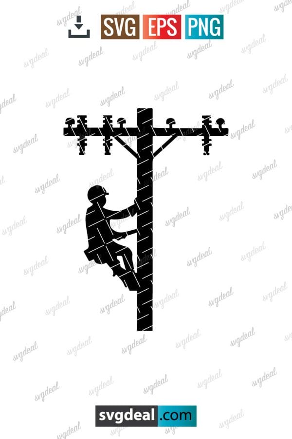 Free Lineman Silhouette - SVGDeal.com