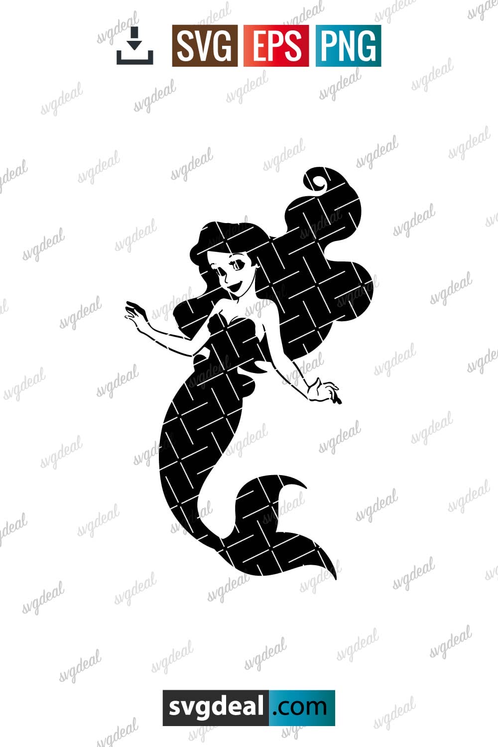 Free Mermaid Silhouette Svg - SVGDeal.com