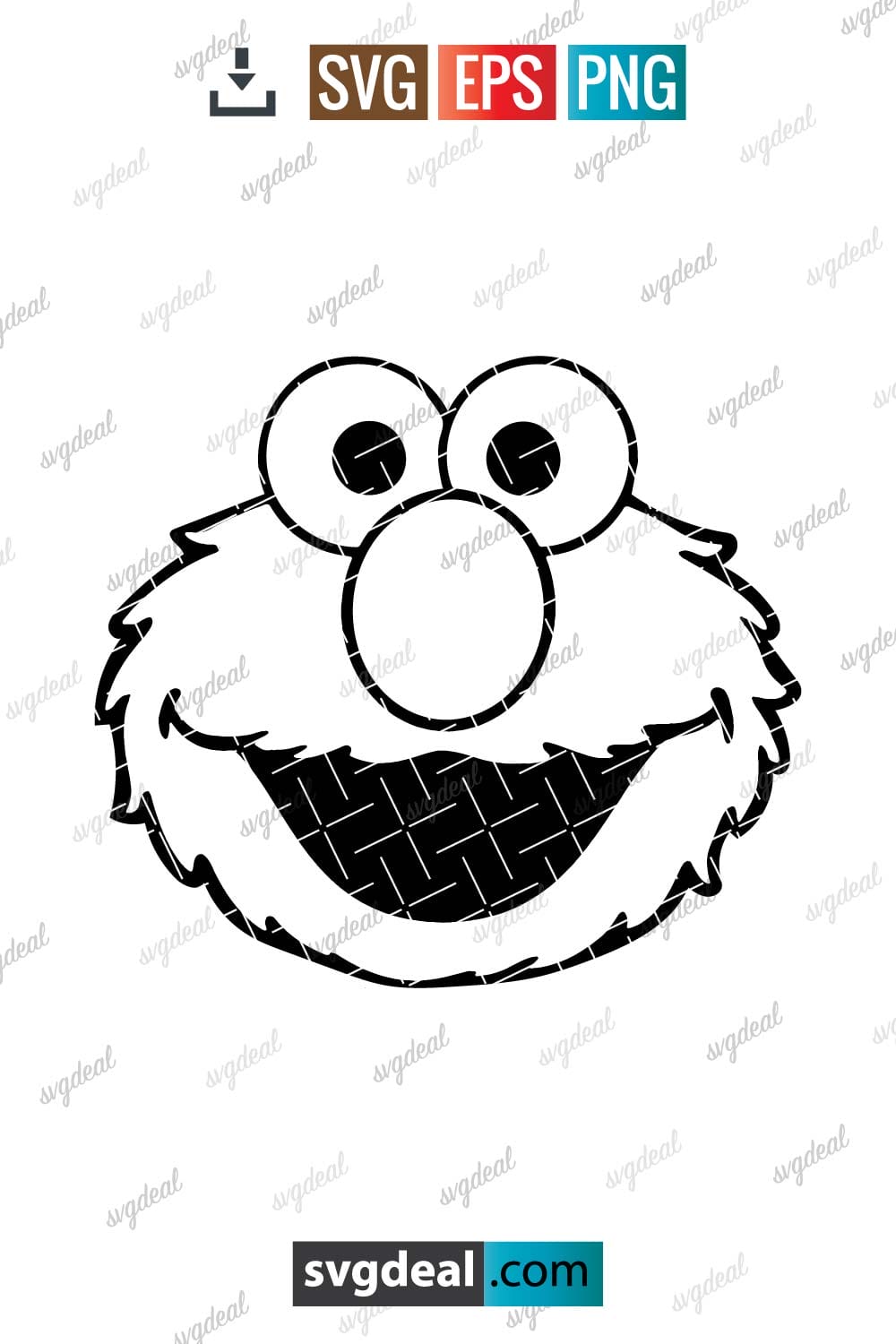 Cookie Monster Black Face SVG