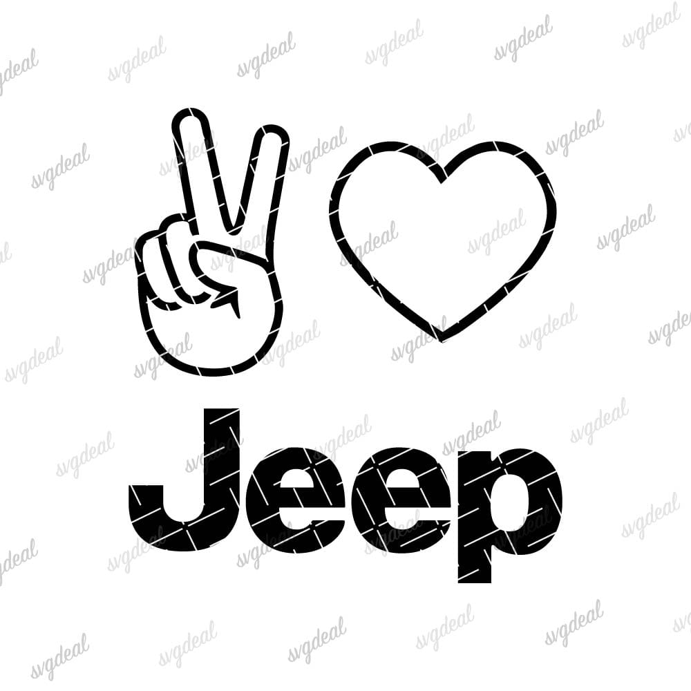 Peace Love Jeep Svg