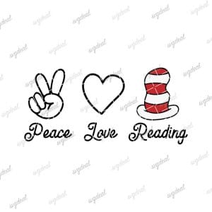 Peace Love Reading Svg