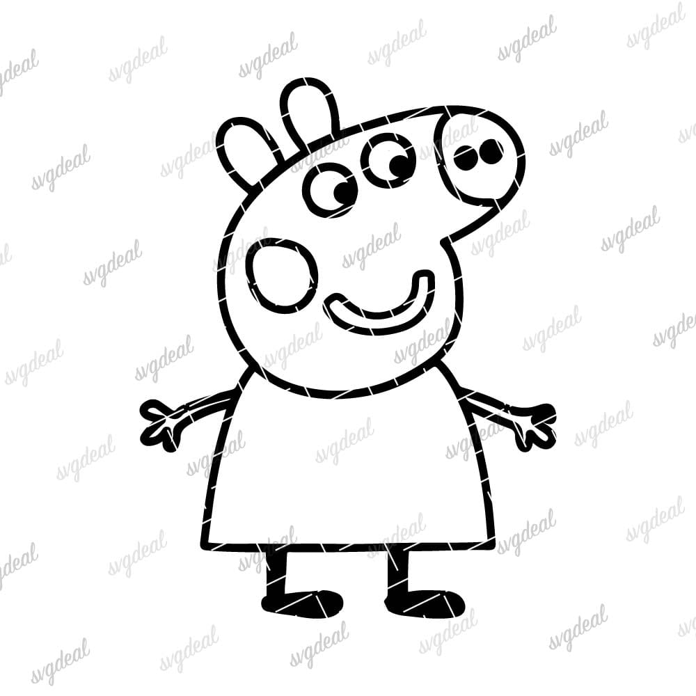 Peppa Pig Outline Svg Free