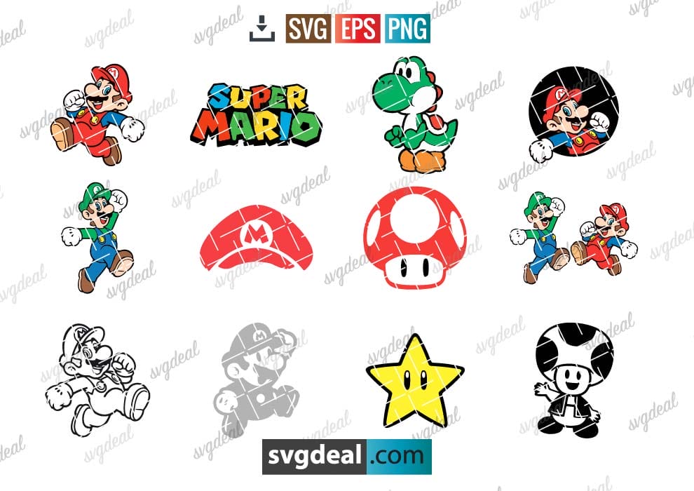 Super Mario SVG Luigi Svg Paper Mario Svg Mario Characters Svg Princess  Peach Svg Cut Files for Cricut Instant Download 