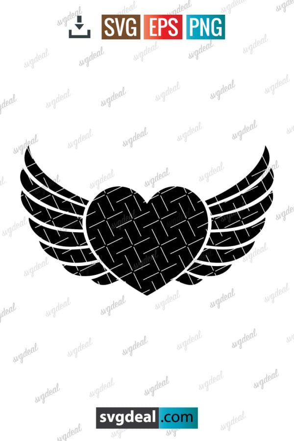 Heart With Wings Svg