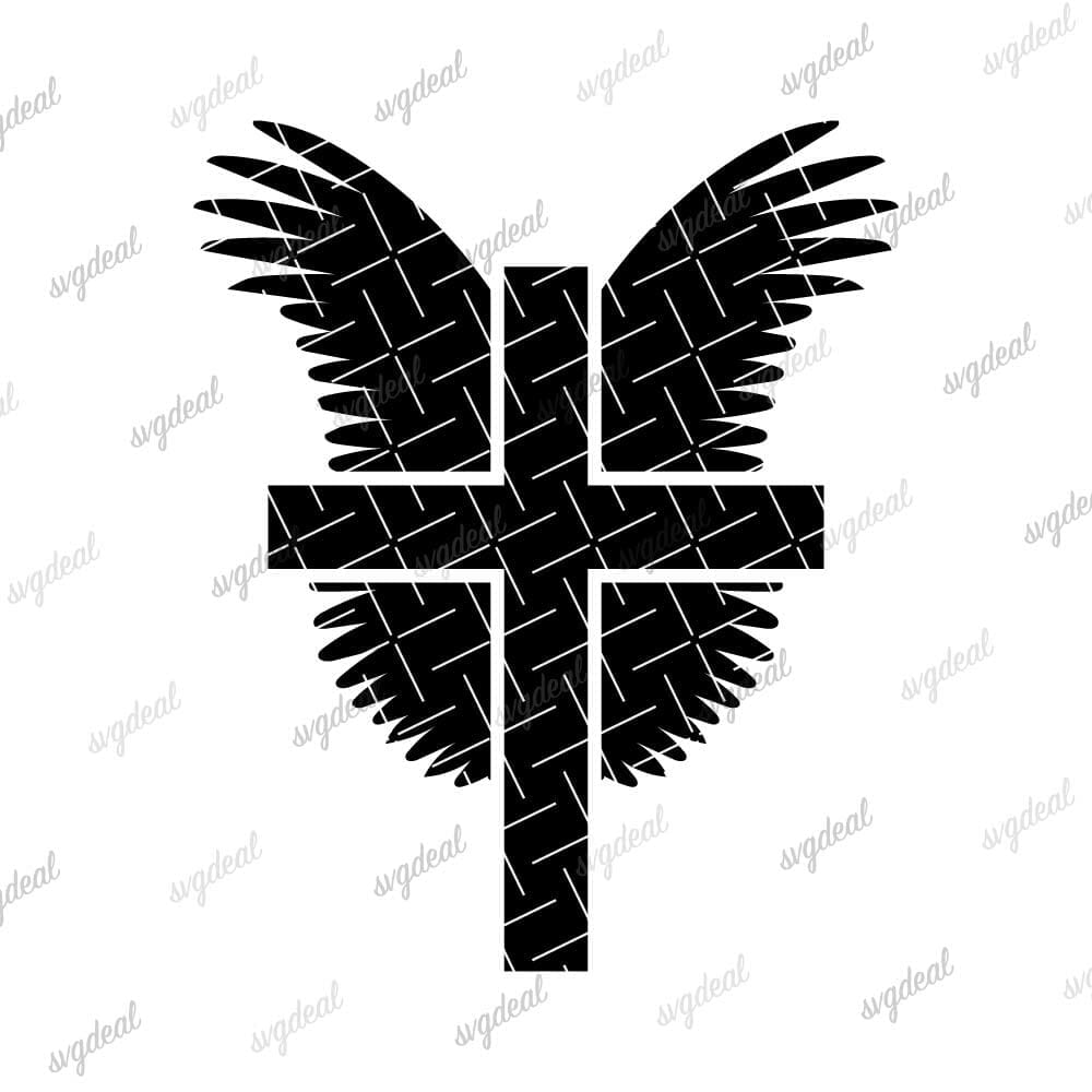 Cross With Wings Svg