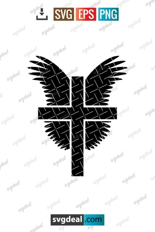 Cross With Wings Svg