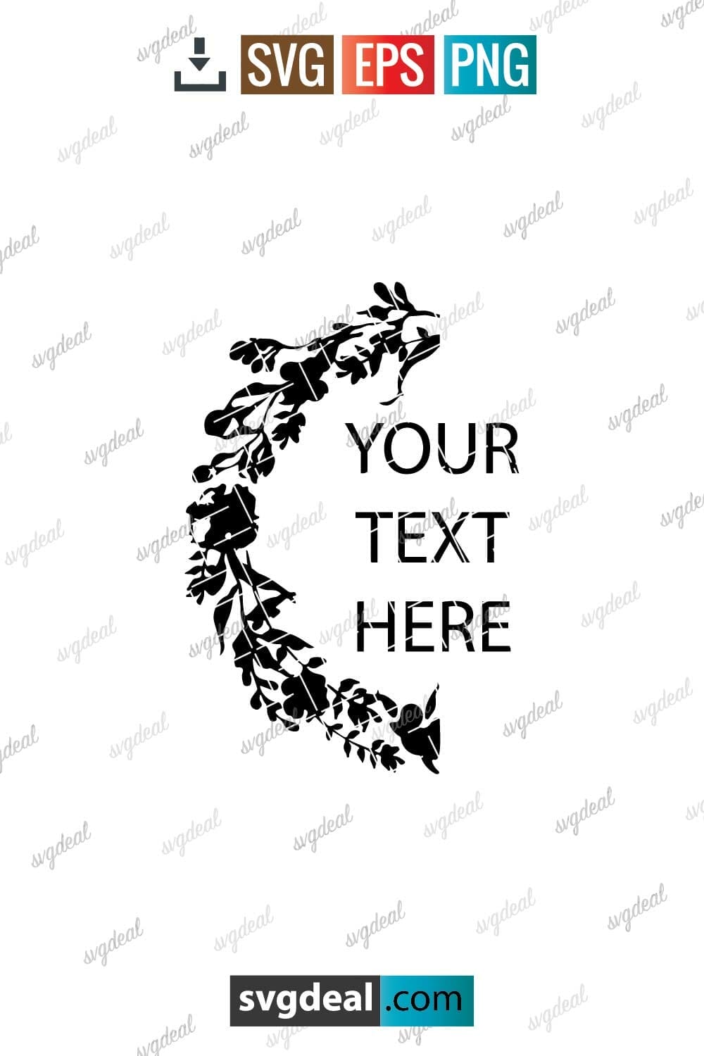 Half Floral Wreath Svg